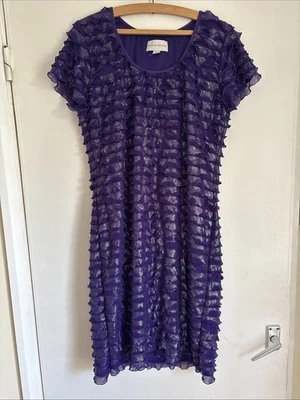 Ronni Nicole Women's Shimmering Purple Ruffle Size 16 Dress - Image 1 of 4