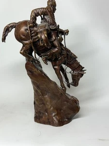 Franklin Mint Mountain Man By Frederic Remington Bronze Statue 7” Tall - Picture 1 of 11