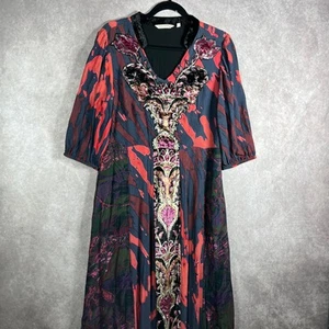 Soft Surroundings Epiphany Maxi Dress Womens 12 Multicolor Velvet Floral Boho - Picture 1 of 11