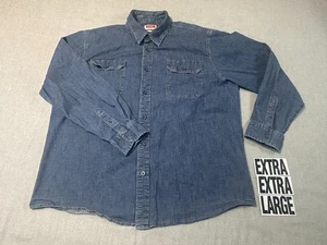Camisa de manga larga con botones de mezclilla azul para hombre Wrangler - 2XL - EXTRA EXTRA GRANDE - Imagen 1 de 19