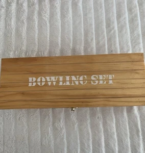 Table Top Wooden Bowling Set 10 Pins Mini Bowling Game - Picture 1 of 6