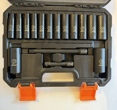  BOEN Tools 3/8" Dr Deep Impact Socket Set Metric-16Pcs- Black - Image 1 of 4