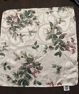 Food Network Holiday Napkin Holly Berries, Pinecones, Pine Branches, 8 Napkins - Picture 1 of 4