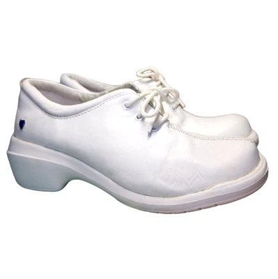 Almohada de cuero blanco Nurse Mates Nadia con cordones Oxford profesionales talla 7,5 Foto 1 de 4