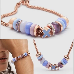πππ Mimco New Ember Arctic Blue Rose Gold Bracelet Adjustable + Dust Bag - Picture 1 of 10