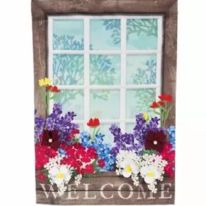 Window Box 13L8437BL Evergreen LINEN HOUSE Flag 28" x 44" - Picture 1 of 1