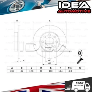 Brake Disc Front Idea Fits Vauxhall Corsa Astra Cavalier Nova + Other Models - Picture 1 of 12