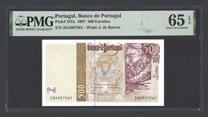Portugal 500 Escudos 17-4-1997 P187a Uncirculated Grade 65 - Picture 1 of 2