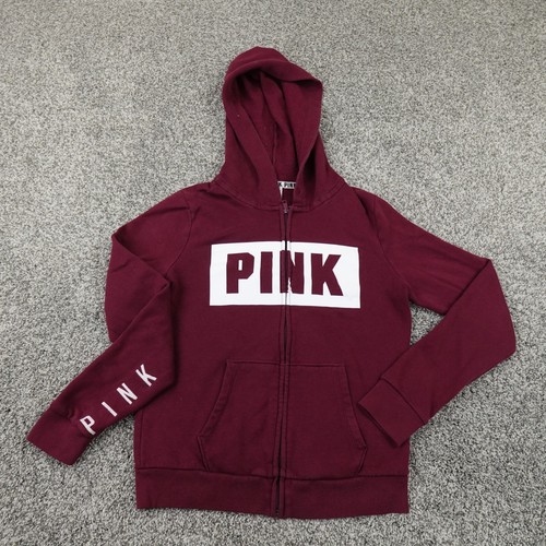 UNDERCOVER Felpa ROSA donna piccola rossa logo Victoria Secret zip felpa con cappuccio