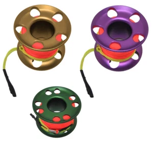 Tauchsportvertretungen Aluminium Finger Reel Various Colours 15 Meter - Photo 1/2