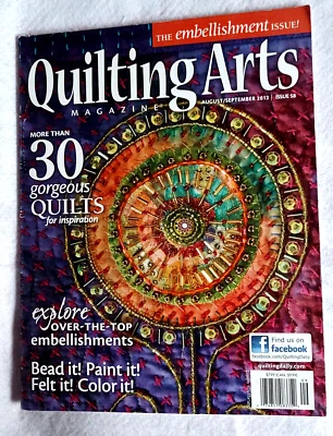 QUILTING ARTS MAGAZINE The Embellishment Issue Aug/Sept 2012 Issue 58 - Image 1 of 4