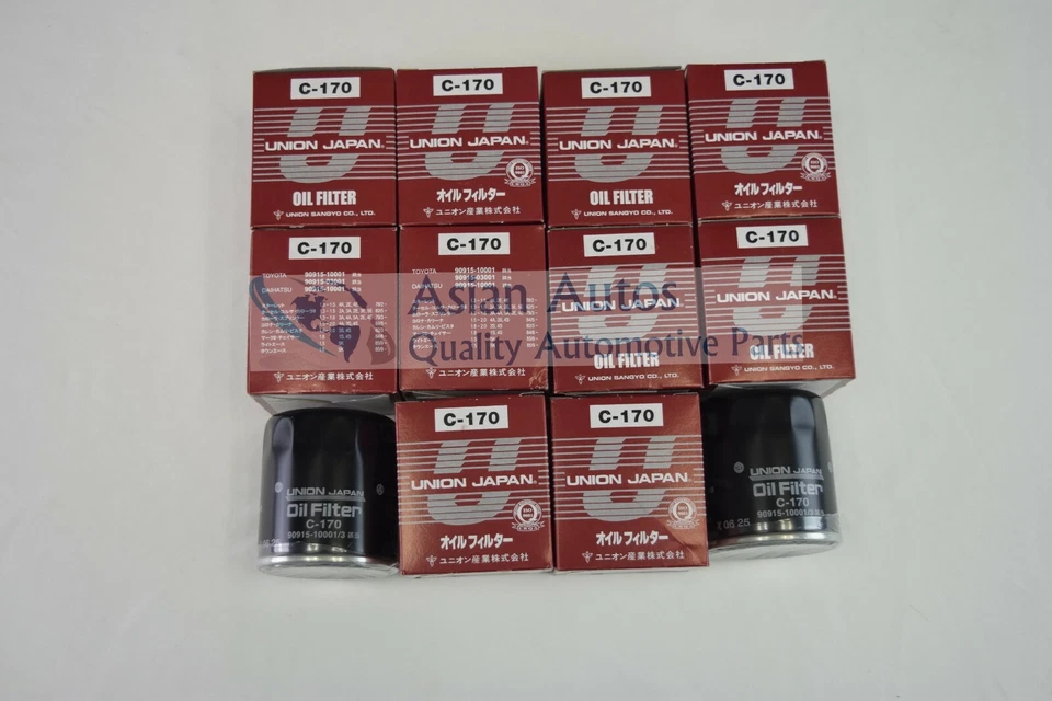 10 Union Japan Oil Filter For: Toyota Corolla 1997-2008 10 x 90915YZZF2  - Image 1 of 1
