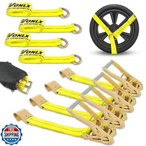 VONLX Auto Spanngurte für Anhänger 4er Pack, Flachhaken Lasso Style und 2" - Bild 1 von 5