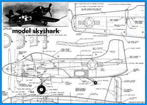 Model Airplane Plans (UC): Douglas AD-2 Skyshark 28" for .19-.49 (Musciano)