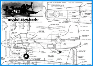 Model Airplane Plans (UC): AD-2 SKYSHARK Navy Carrier 28" for .19-.49 (Musciano) - Picture 1 of 3