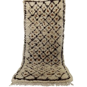 Vintage Moroccan Rug Tribal Azilal Rug Handmade Area Kilim Carpet Berber Wool - Picture 1 of 24