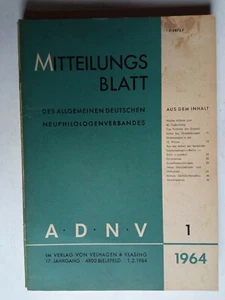 1800731 4x Hefte MITTEILUNGSBLATT DES A. DEUTSCHEN NEUPHILOLOGENVERBANDES 1964 - Picture 1 of 4
