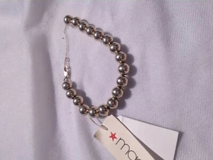Macy's 925 Sterling Silver Beaded Bracelet - New (MSRP $120) - Picture 1 of 1