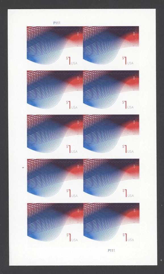 2015 US Scott #4953 $1.00 Patriotic Waves - Sheet of 10  Mint NH - Image 1 of 1