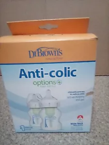New Dr. Brown's 2-PACK Options+ Anti-Colic Wide-Neck Baby Bottles 5 oz. - Picture 1 of 4