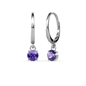 Iolite 4mm 4 Prong Solitaire Dangling Earring 0.50 ctw in 14K Gold JP:66952 - Picture 1 of 10