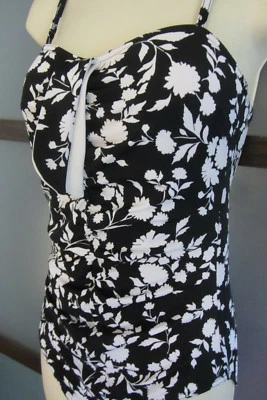It Figures Swimsuit Black White One-Piece Sz 8 Tummy Thinner  - Image 1 of 4