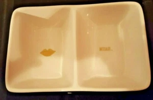 Rae Dunn Divided Dish Gold MUAH LIPS 🎁❤️Ivory Ceramic Bowl NEW - Picture 1 of 4