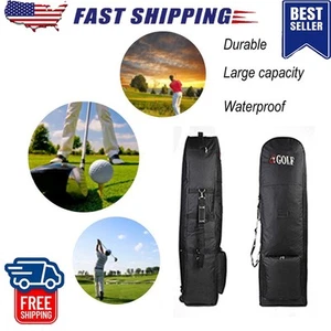 Rolling Golf Travel Bag Nylon Hard Case Golf Protector Wheels Foldable Airlines - Picture 1 of 12