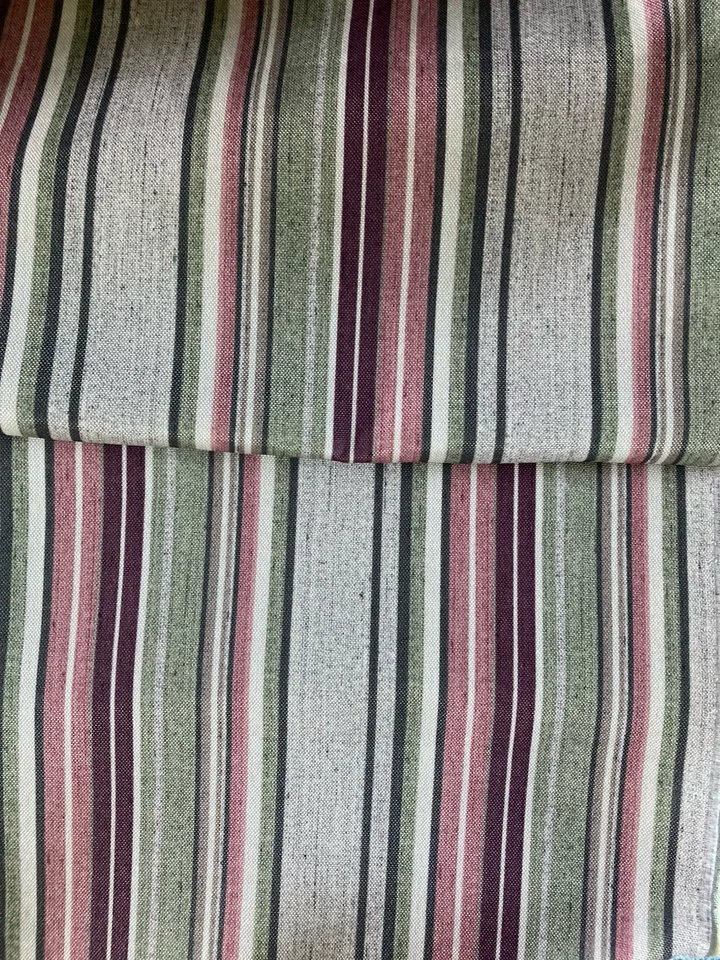 REMNANT 4.2m long x 150cm wide Pink Stripe Polyester Furnishing Fabric - Image 1 of 1