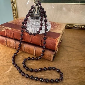 Vintage Deep Purple Amethyst Semi Precious Gemstone Necklace and Bracelet - Picture 1 of 10