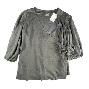 Isabel Maternity Shirt Womens Large Black Nursing Wrap Long Sleeve Target NWT - Picture 1 of 8