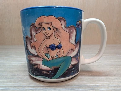 Official Disney The Little Mermaid Ceramic Mug Aerial & Triton 1990's - Image 1 of 4