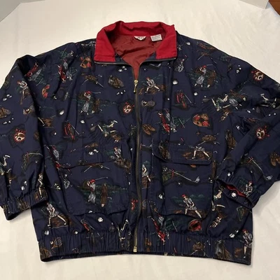 Vintage Line-Up Women Zip Up Golf Club Jacket Nylon Lined Elastic Waist Size XL - Image 1 of 4
