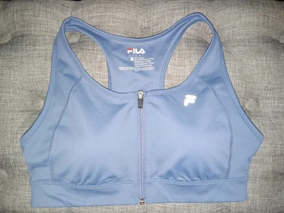 Sujetador deportivo Fila Sport gris liso para mujer con cremallera frontal talla mediana Foto 1 de 2