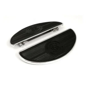 Chrome Half-Moon Rigid Footboards for Harley Davidson Big Twins (1980-2017) - Picture 1 of 3