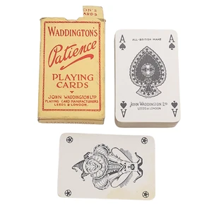 Vintage Waddington’s Patience Mini Playing Cards 68mm x 45mm with Box 1930's - Picture 1 of 12