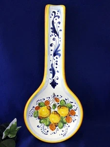 Tuscany Italian Pottery Spoon Rest Limoncini Lemons Painted by Hand in Italy - Picture 1 of 4