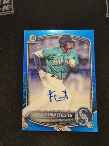 2025 Bowman Chrome Baseball Felnin Celesten Blue Mojo Rookie Autograph Card!!... - Bild 1 von 4