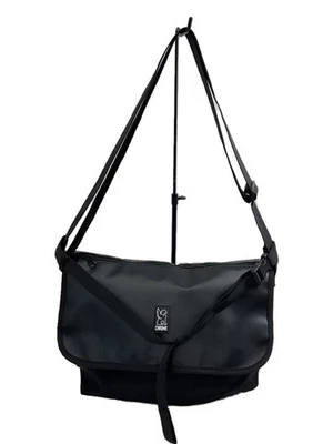 Plain Black PVC Shoulder Bag by CHROME - Image 1 of 4