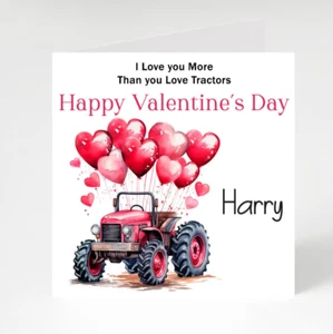 Biglietto giorno San Valentino Trattore Personalizzato per Uomo, Marito, Fidanzato - Foto 1 di 5