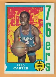 Fred Carter Philadelphia 76ers 1974-75 Topps #75 Mount St. Mary's - Imagen 1 de 2
