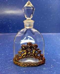 Vintage MCM Globus Parfum Flakon Glas mit 24k Goldplatte Ormolu filigran Cherubs - Bild 1 von 23