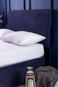 Kunstwildleder marineblau Kopfteil Wrap Abdeckung alle Größen 3 Tiefen - Bild 1 von 2