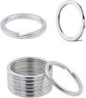 12 Pack Keychain Rings for Craft, Stainless Steel 1" Metal Flat Key Ring Clips r