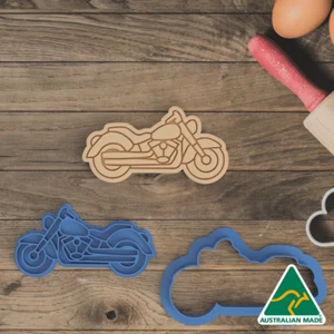 Motorcycle Cookie Cutter and Embosser Stamp - Picture 1 of 3