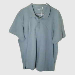Everlane Mens Polo Shirt NWT Size XXL Gray Short Sleeve Stretch Cotton Blend - Picture 1 of 9