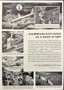 Decker Corp Light Beam Communications Bala Cynwyd PA Vintage Print Ad 1959 - Picture 1 of 6