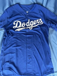 Los Angeles Dodgers Jersey Majestic Blue Sz Small Button Up - Picture 1 of 3