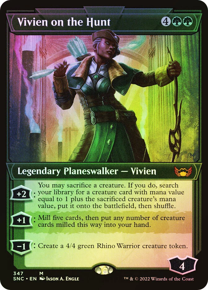 MTG FOIL Vivien on the Hunt Showcase  - Streets of New Capenna #347 - Image 1 of 1