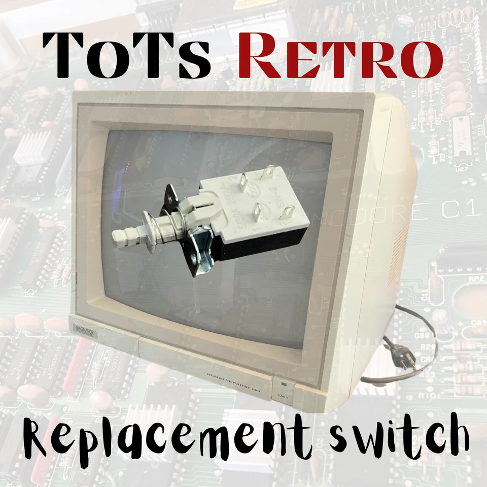 Commodore 1084 1901 Replacement Power Switch Magnavox 8CM515 Philips CM8833 + - Image 1 of 4